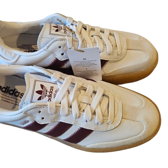 Adidas Originals Sambae Sneakers White and Burgundy Womens NEW - Picture 4 of 8